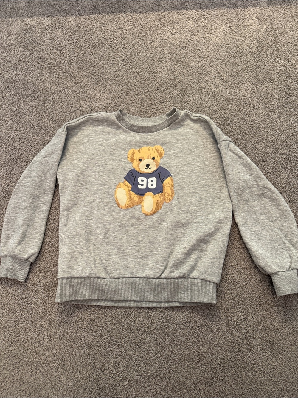 Market & Spruce Gray Sweatshirt with Teddy Bear Graphic